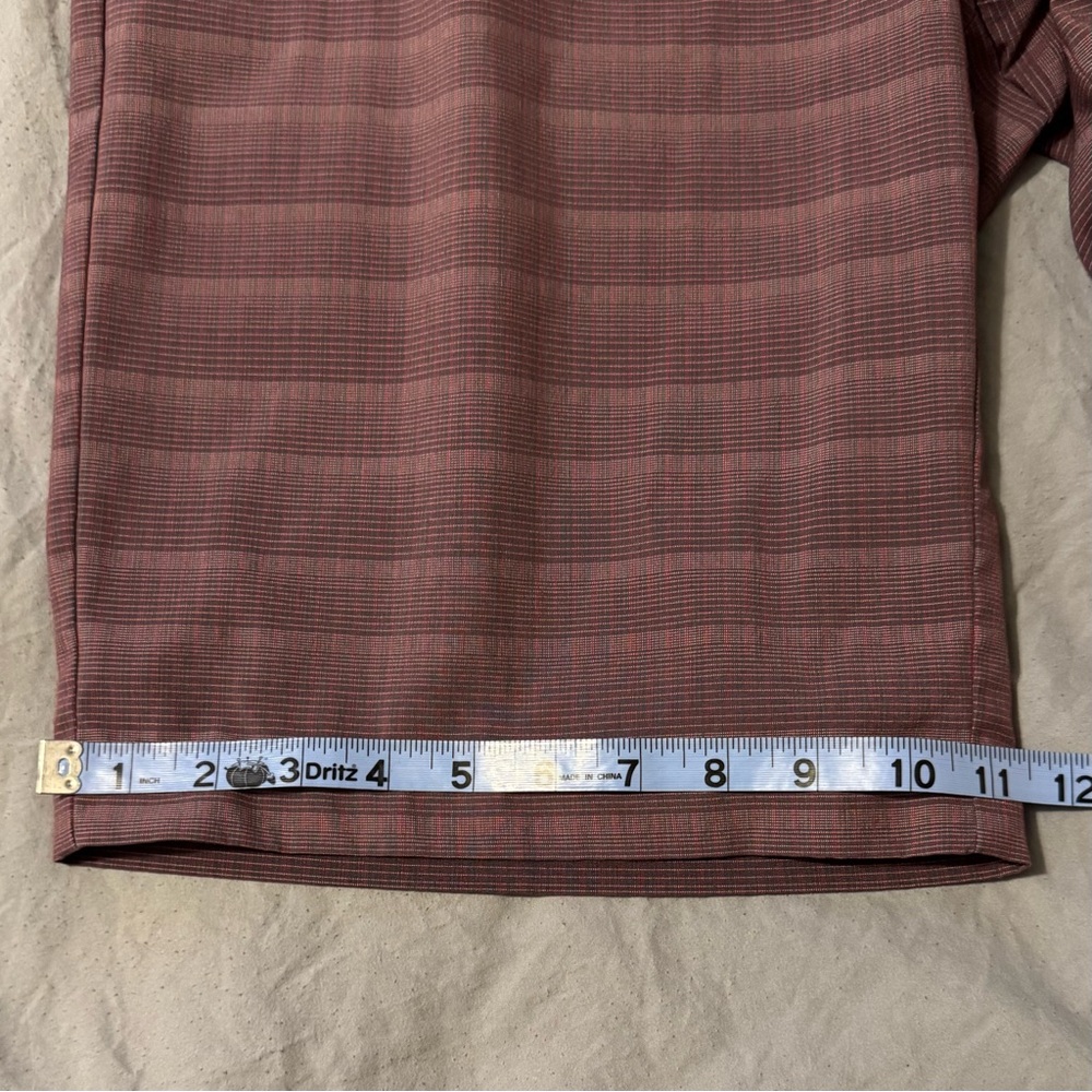 Adidas Shorts Mens 30 Golf Red/Purple Striped Check‎ Classic Preppy Casual Chino - Picture 4 of 8